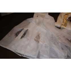 Firana stylowa z kryształkami Swarovski biała